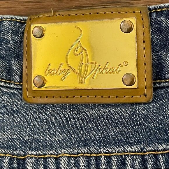 Vintage Y2K Baby Phat Factory Faded and Whiskered Jeans Size 18 - Picture 12 of 14